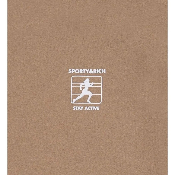 SPORTY & RICH Runner Biker Shorts in Espresso & White XSmall New Womens Spandex - Picture 11 of 16